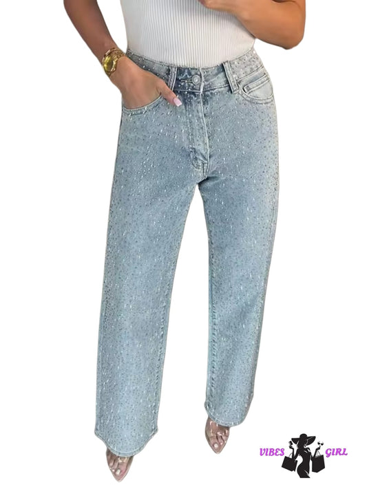 Jeans brillantinato stretto