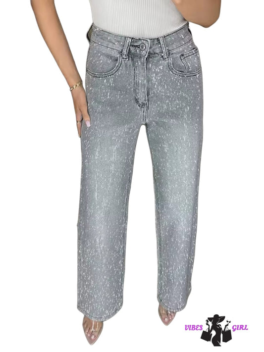 Jeans brillantinato stretto